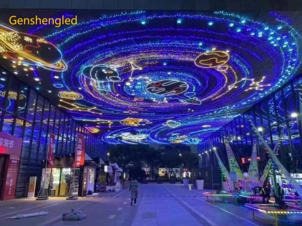 Commercial Street, Shopping Mall, Pedestrian Street, Night Market, Scenic Area, Hanging Net Lighting Painting